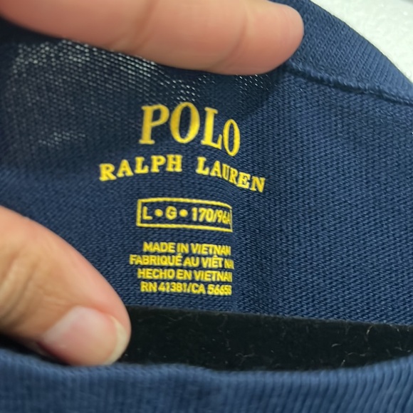 POLO Ralph Lauren Navy Nautical Striped Boat neck Dress Sz Large - Picture 3 of 8